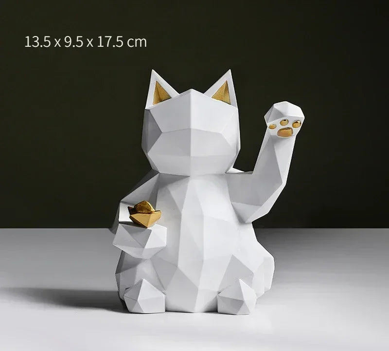 Nordic Minimalisme Geometrie Gelukkige Kat Beeldjes