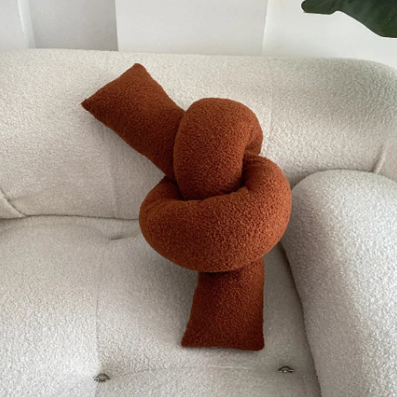 Nordic Bouclé Abstract Kussen – Minimalistische Pluche Kussen | Avosian