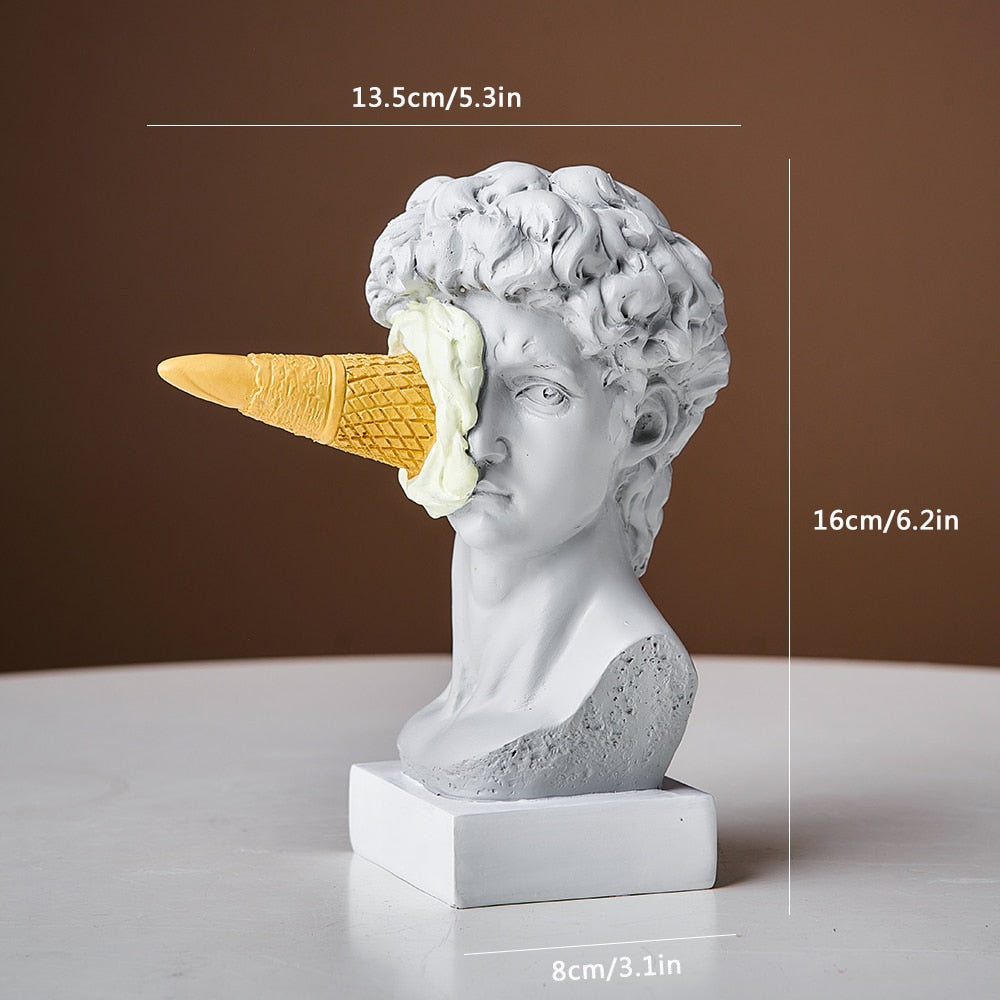 David Beeld met IJsje Thuisdecoratie Sculptuur