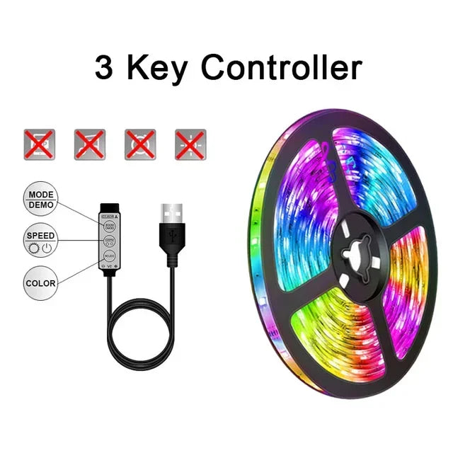 USB RGB LED strip verlichting met app-besturing voor kamer- en TV-achtergrondverlichting decor