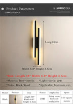 Moderne LED Wandlamp: Zwart/Gouden Acryl Kamerversiering Lamp