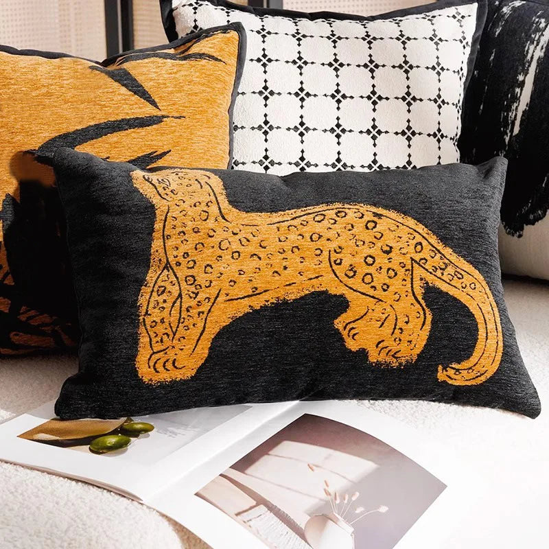 Luxe Geweven Decoratieve Kussen met Paardenprint voor Bank en Woonkamer