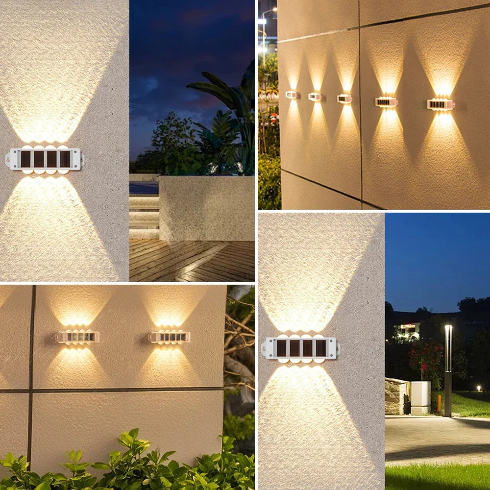 Solar wandlampen Solavine | Warm wit licht | IP44 weerbestendig | Voor hek, terras & tuin | 8 uur lichtduur