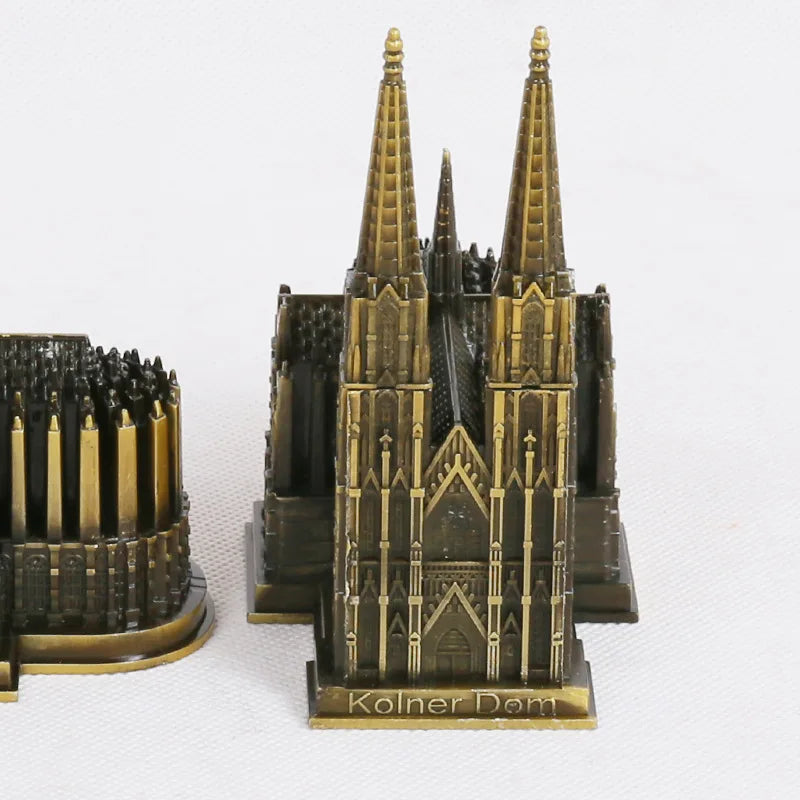 Kölner Dom Model Metaal Antiek Brons Duitsland Kölner Dom Gebouw Figurine Wereldberoemd Landmark Architectuur Decoratie