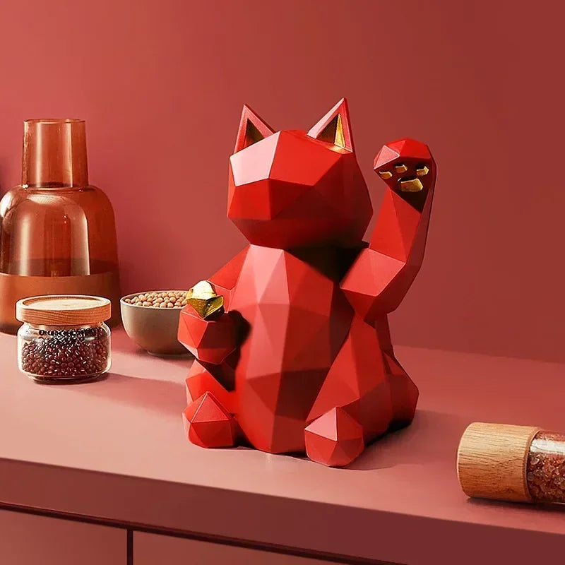 Nordic Minimalisme Geometrie Gelukkige Kat Beeldjes