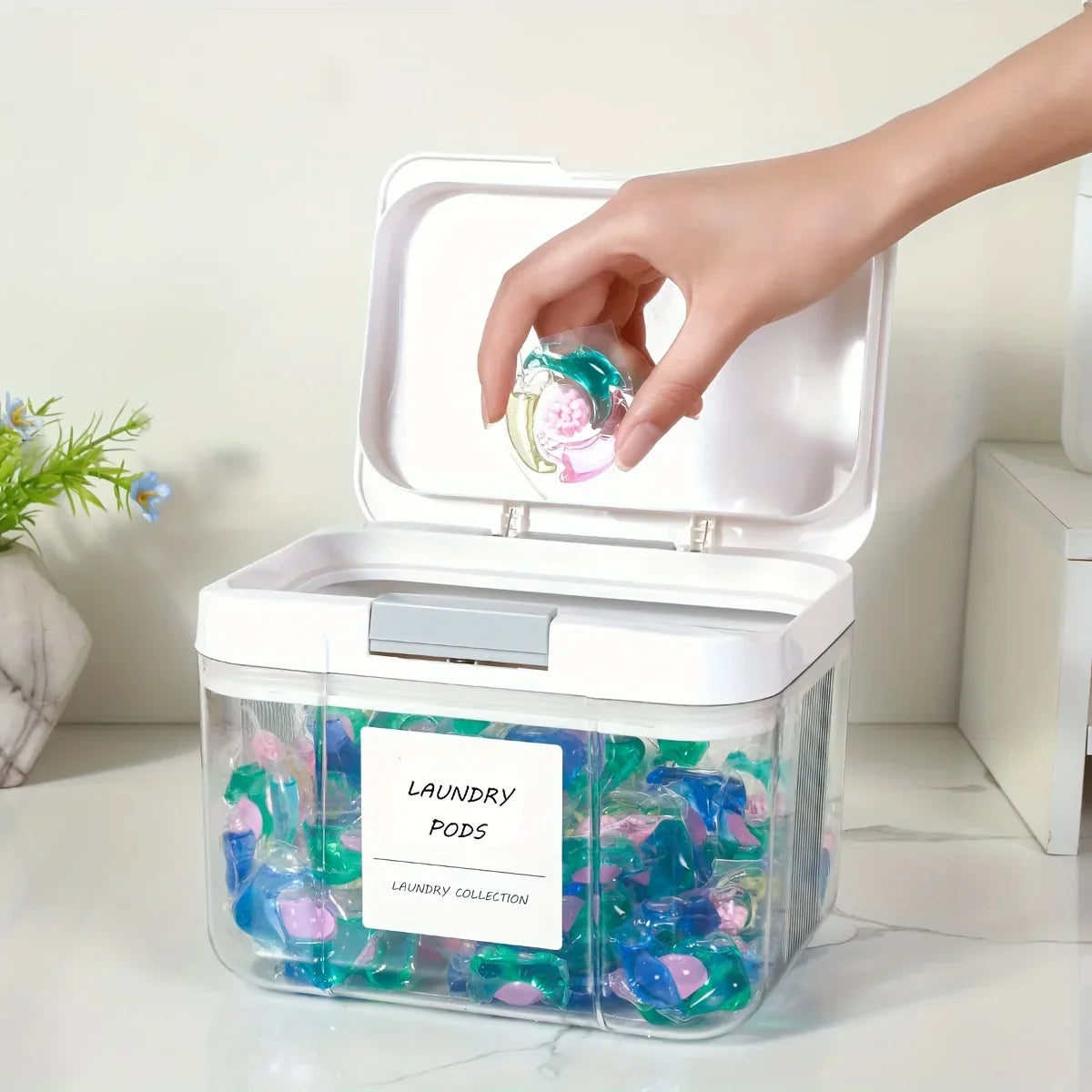 Wasmiddel-Pods Opbergbox met Deksel