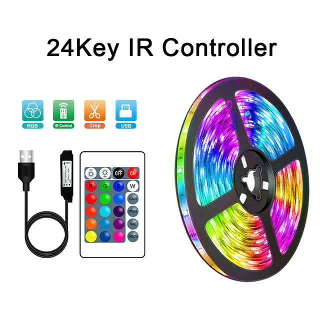 USB RGB LED strip verlichting met app-besturing voor kamer- en TV-achtergrondverlichting decor