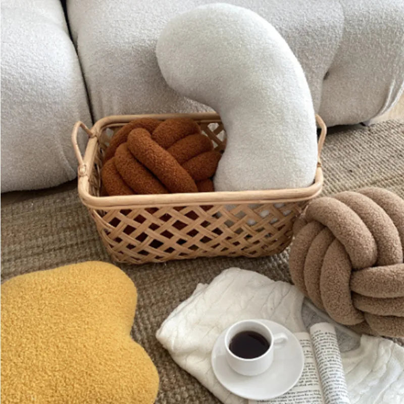 Nordic Bouclé Abstract Kussen – Minimalistische Pluche Kussen | Avosian