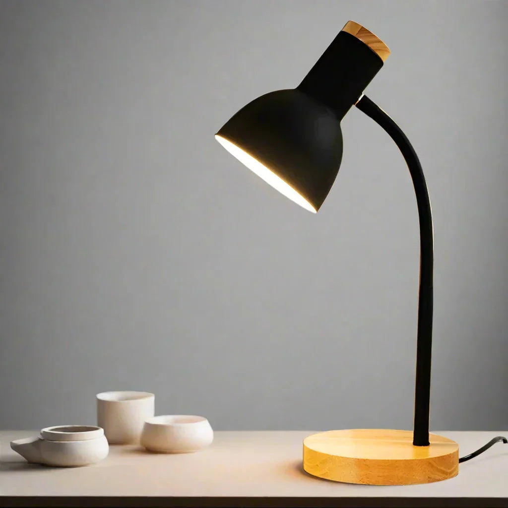 Herfst- en winterverlichting | Noord-Europese creatieve houtsnijwerk ijzeren LED-bureau lamp - Moxie