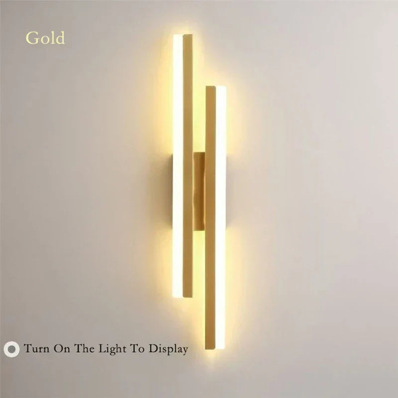 Moderne LED Wandlamp: Zwart/Gouden Acryl Kamerversiering Lamp