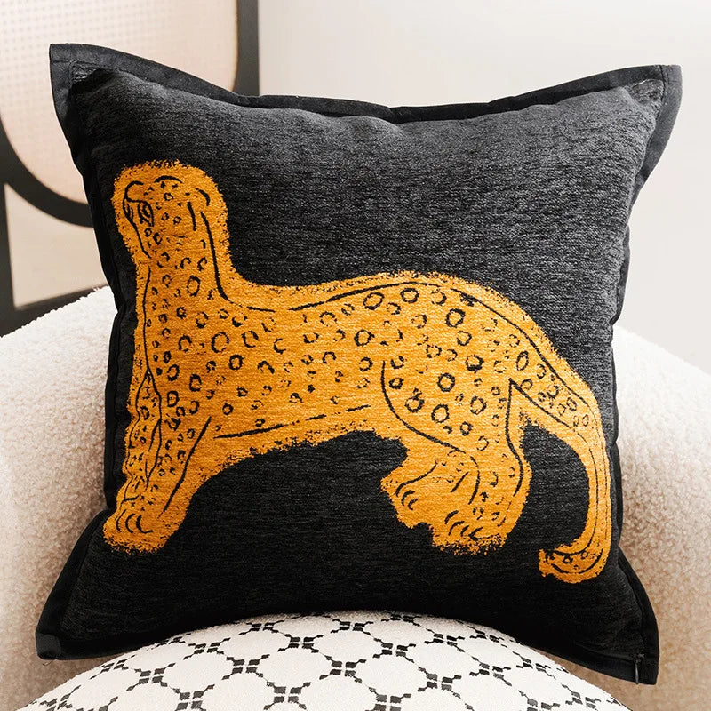Luxe Geweven Decoratieve Kussen met Paardenprint voor Bank en Woonkamer