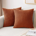 Zachte Ribbel Velours Decoratieve Kussen met Strepen in Boho Stijl voor Sofa en Bed