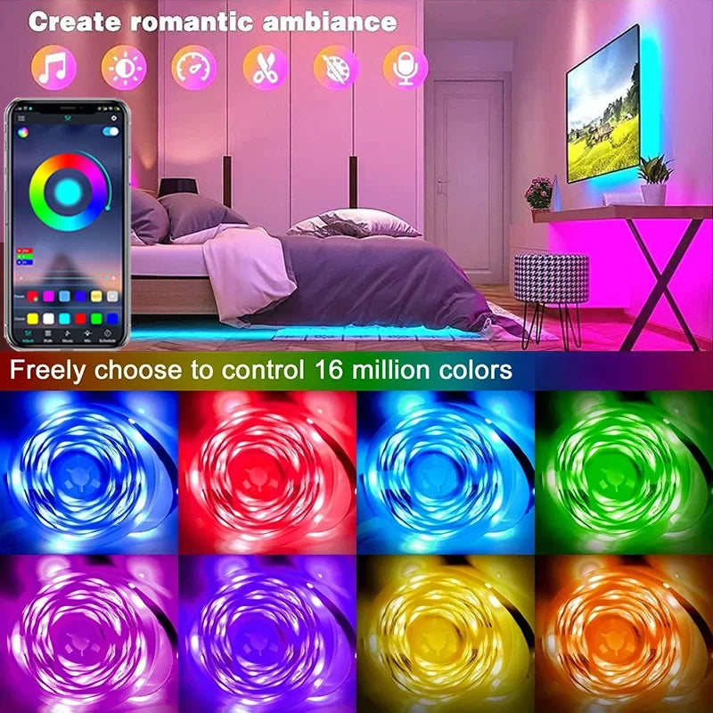 USB RGB LED strip verlichting met app-besturing voor kamer- en TV-achtergrondverlichting decor