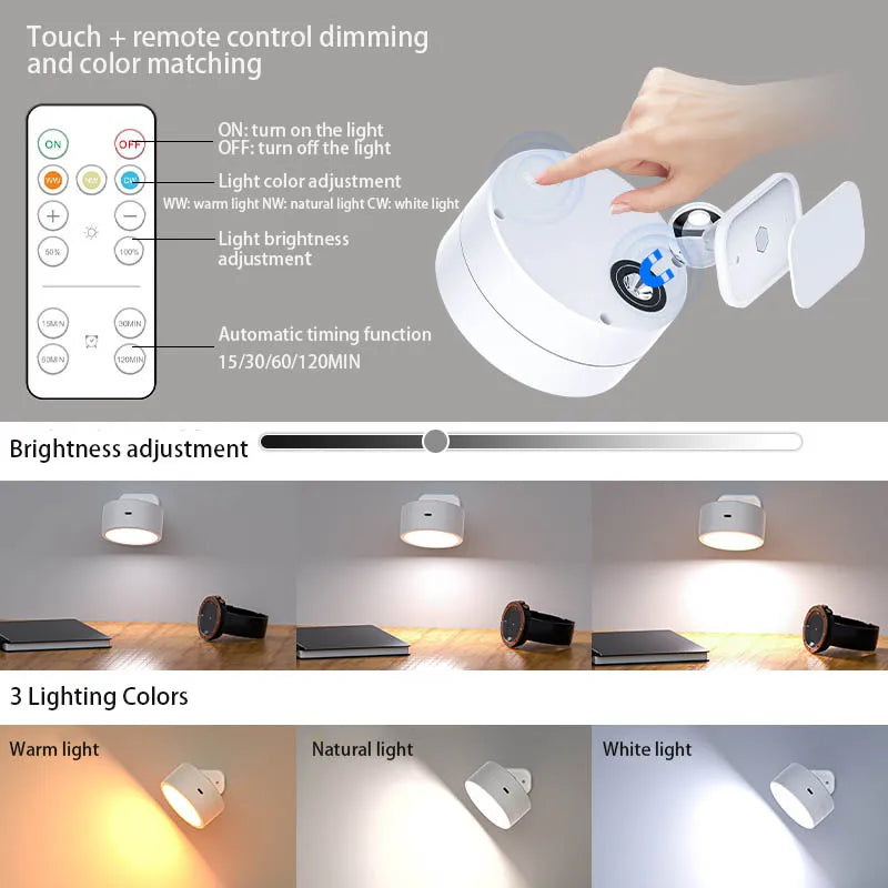 USB Magnetische Touch- en Afstandsbedienings-Scheinwerfer