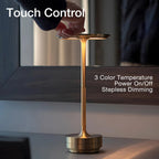 Draadloze oplaadbare moderne Aura-tafellamp met touchbediening | Draadloos LED-licht voor moderne bijzettafels en bureaus | Minimalistische tafellamp
