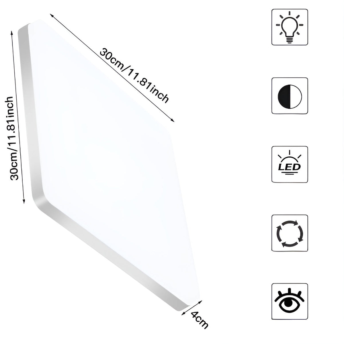 Vierkante LED-Plafondlamp – Evenredig, Aangenaam Licht | SuitaAvosiane voor Woonkamer & Badkamer