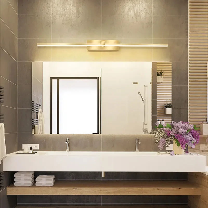 Moderne Gouden LED Wandlamp – Badkamer Spiegel Licht met Touch Schakelaar voor Slaapkamer, Woonkamer en Make-up Verlichting | Avosian