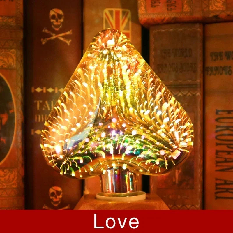 3D LED lamp | Vintage vuurwerk effect lamp met E27 fitting | 6W 85–265V | Decoratie, feest & kerstverlichting | Auravia