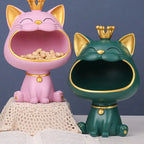 Fortune Crown Big Mouth Kat Entree Sleutelhanger Decoratief Ornament, Lichte Luxe Verhuisgift Sculptuur