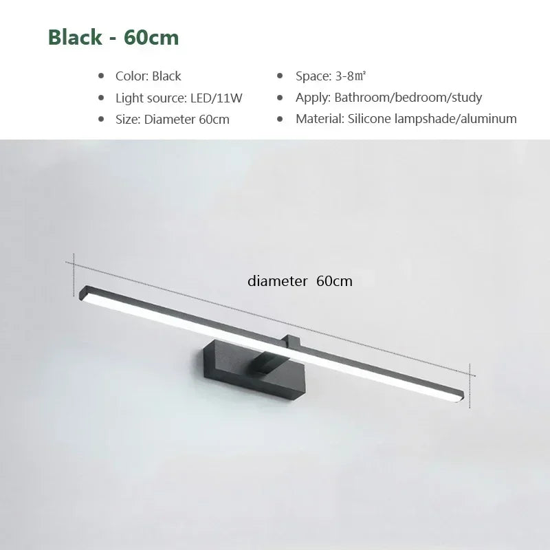 Moderne Gouden LED Wandlamp – Badkamer Spiegel Licht met Touch Schakelaar voor Slaapkamer, Woonkamer en Make-up Verlichting | Avosian