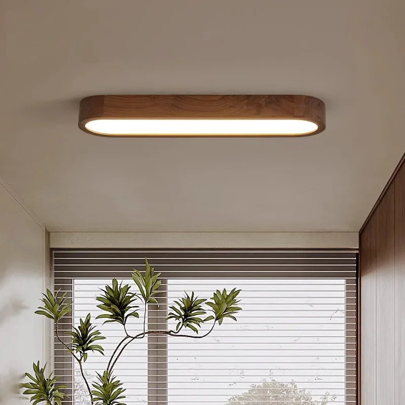 Energiesaving wood LED ceiling lamp