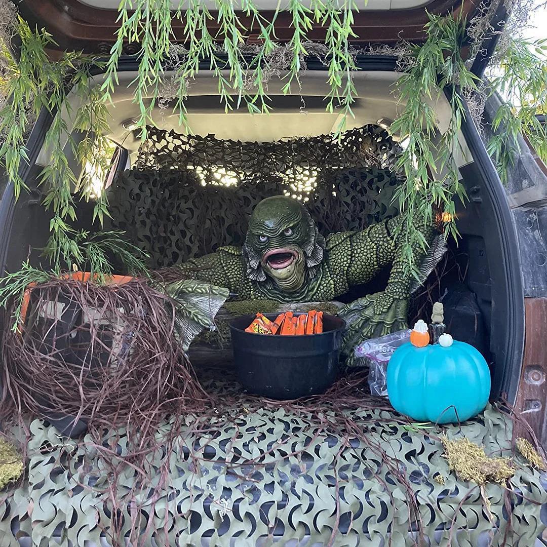 Kreatur The Black Lagoon Grab sculpturen Figure Tuinbouw Buitenornamenten Monster Standbeeld Man Halloween Decoratie