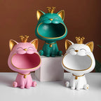 Fortune Crown Big Mouth Kat Entree Sleutelhanger Decoratief Ornament, Lichte Luxe Verhuisgift Sculptuur