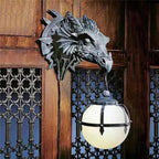 LED-lantaarn met drakenkop van hars voor unieke Halloween-decoratie