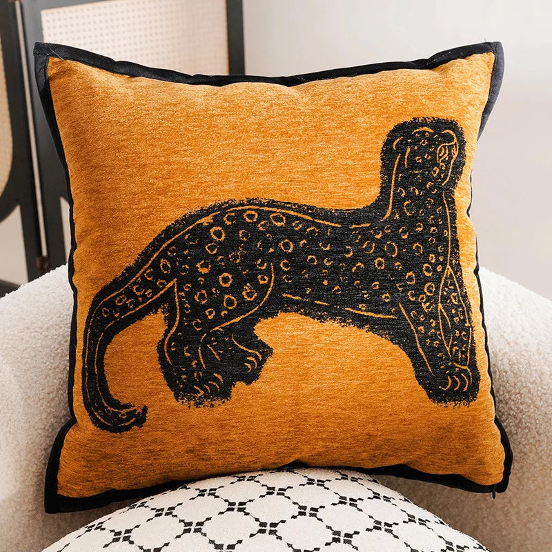 Luxe Geweven Decoratieve Kussen met Paardenprint voor Bank en Woonkamer
