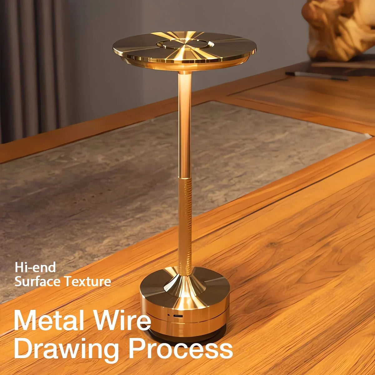 Draadloze oplaadbare moderne Aura-tafellamp met touchbediening | Draadloos LED-licht voor moderne bijzettafels en bureaus | Minimalistische tafellamp
