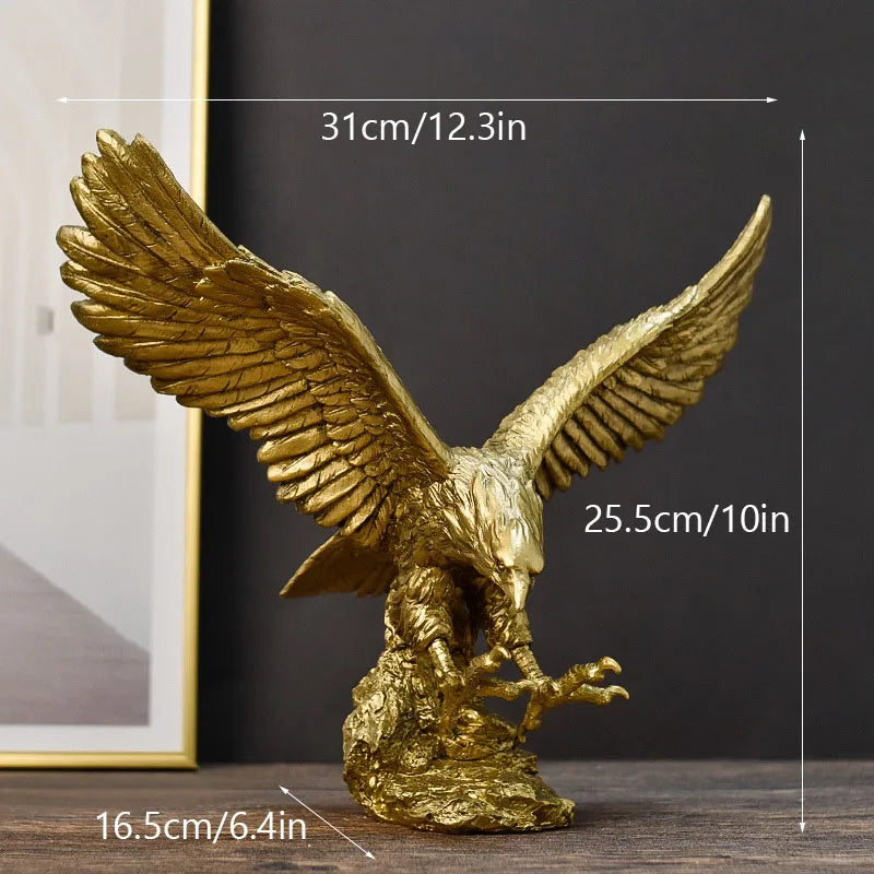 Hars Gouden Arend Standbeeld Kunst Dier Model Collectie Ornament Huis Kantoor Bureau Feng Shui Decor Figuren eenvoudig