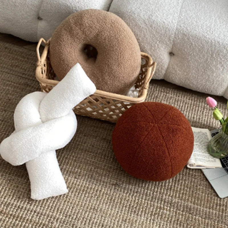 Nordic Bouclé Abstract Kussen – Minimalistische Pluche Kussen | Avosian