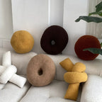 Nordic Bouclé Abstract Kussen – Minimalistische Pluche Kussen | Avosian