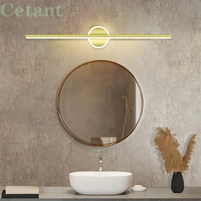 Avosian | LED Wandlamp LineaLux | Zwart & Goud | 40/60/80 cm | Warm, Koud & Driekleurig Licht | Moderne Spiegel & Wandverlichting