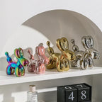 Nordic Keramische Ballon Hond Sculptuur Gouden Dier Decoraties Standbeeld Woonkamer Ornamenten Creatief Bureau Ornament Thuis Decor