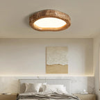 Rustieke LED plafondlamp met houten look - Auralog