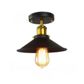 Vintage plafonnière in industriële stijl, retro plafonnier met Edison gloeilamp, LED compatibel