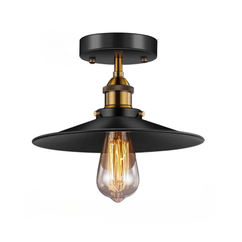 Vintage plafonnière in industriële stijl, retro plafonnier met Edison gloeilamp, LED compatibel