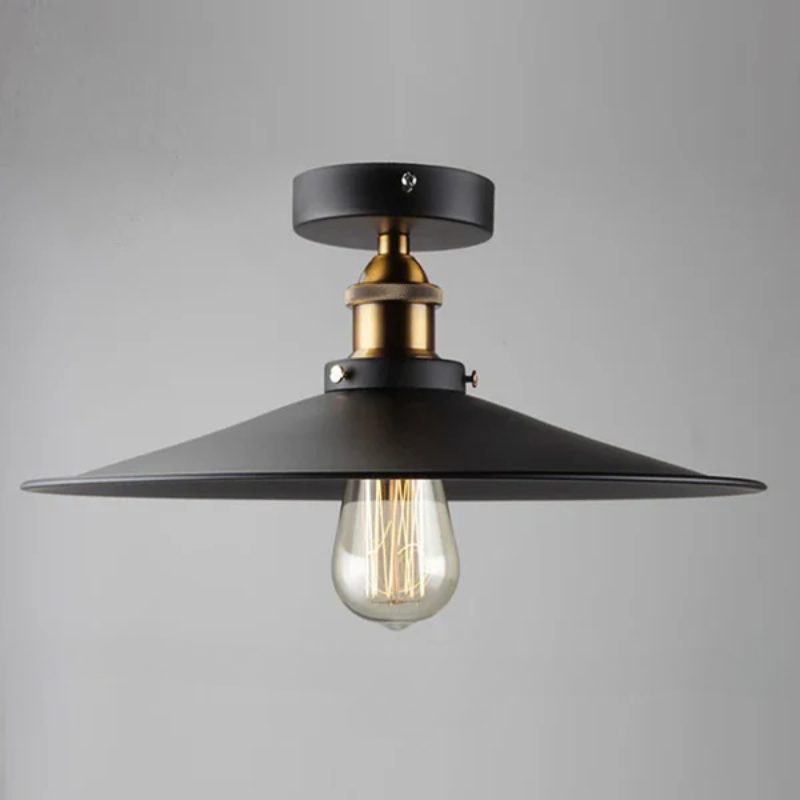 Vintage plafonnière in industriële stijl, retro plafonnier met Edison gloeilamp, LED compatibel