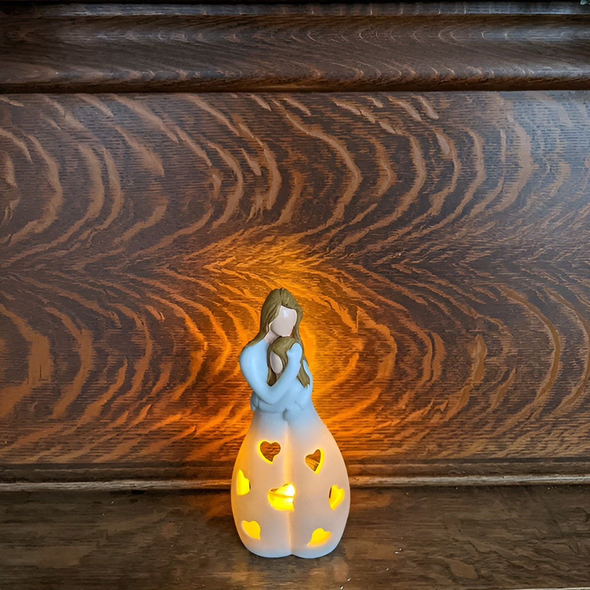 Moeder-Dochter Figuur Flikkerende Kaarsenhouder - LoveGlow