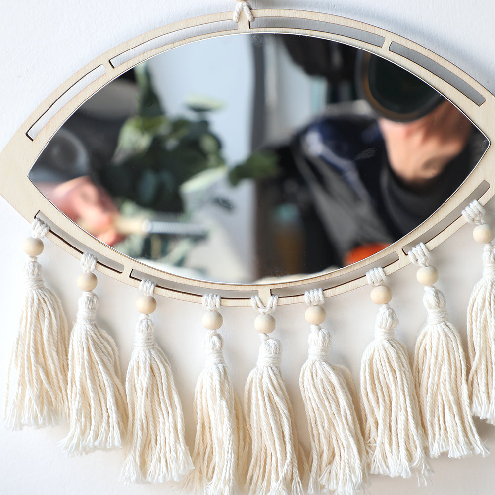 Avosian | Boho Macramé Oog Spiegel Muurdecoratie