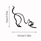 Tier Kunst Eisen Sculptuur Retro Metaal zwarte Lijnen Kat Hond Bureau Ornament