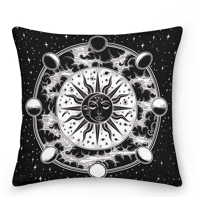 Decoratieve kussens met Zon en Maan in Astrologische Stijl