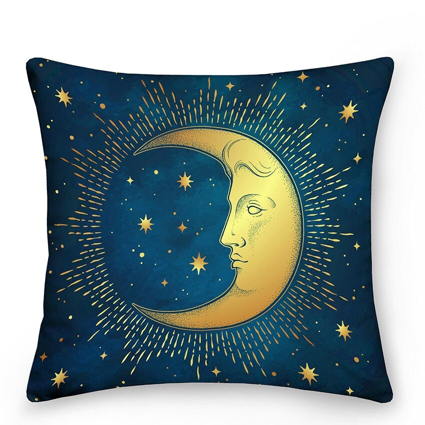 Decoratieve kussens met Zon en Maan in Astrologische Stijl