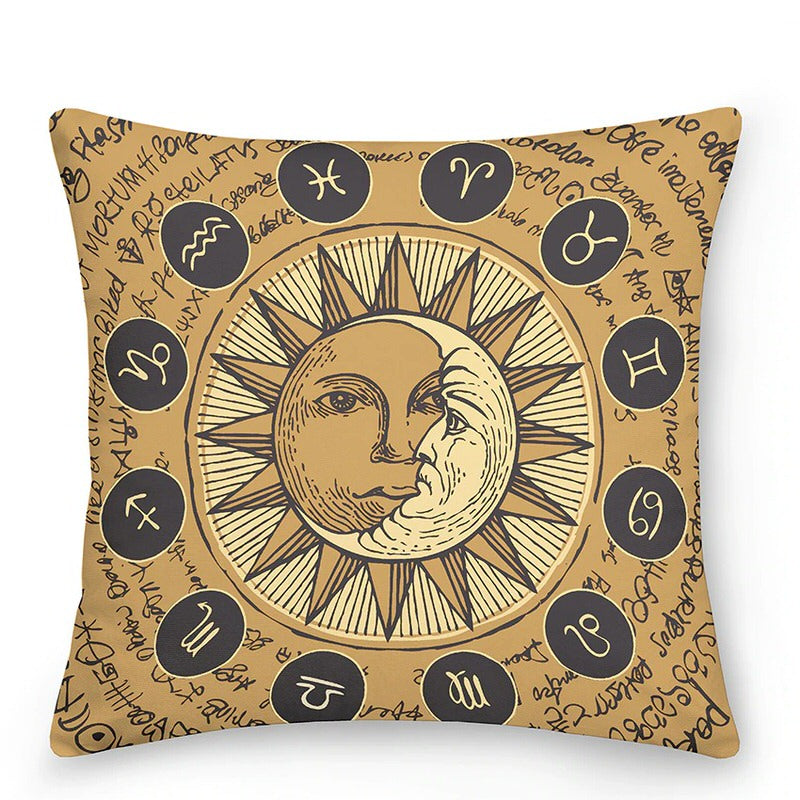 Decoratieve kussens met Zon en Maan in Astrologische Stijl