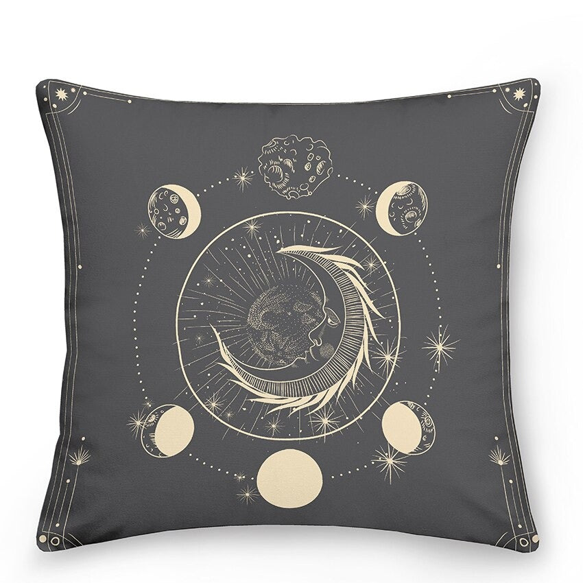 Decoratieve kussens met Zon en Maan in Astrologische Stijl
