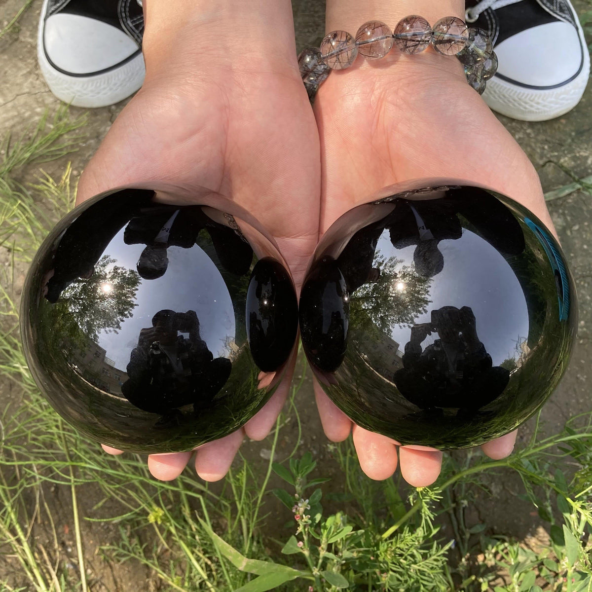 Obsidiaanse Kristallen Ball Decoratie