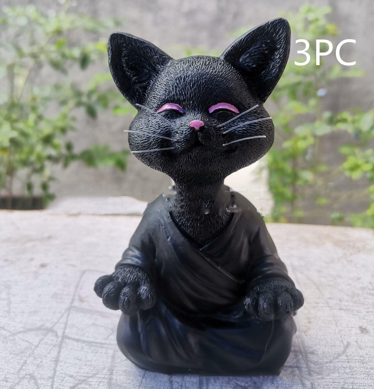Speelse Zwarte Boeddha Katfiguur Meditatie Yoga Verzamelobject Blije Kat Decoratie Thuis Tuin Decoratie Tuin Ornament