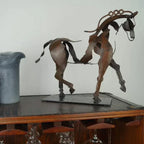 Paardensculptuur - AdonisMetal - Rustieke Elegantie - Tijdloos Decoratief Stuk
