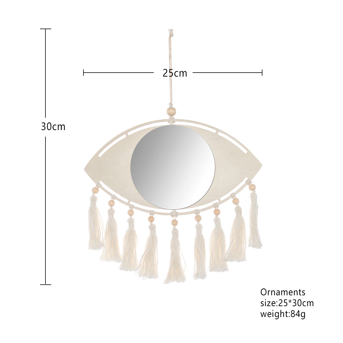 Avosian | Boho Macramé Oog Spiegel Muurdecoratie
